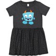thumbnail image 3 of Inktastic Cute Monster, Blue Monster, Funny Monster, Horns Girls Toddler Dress, 3 of 5