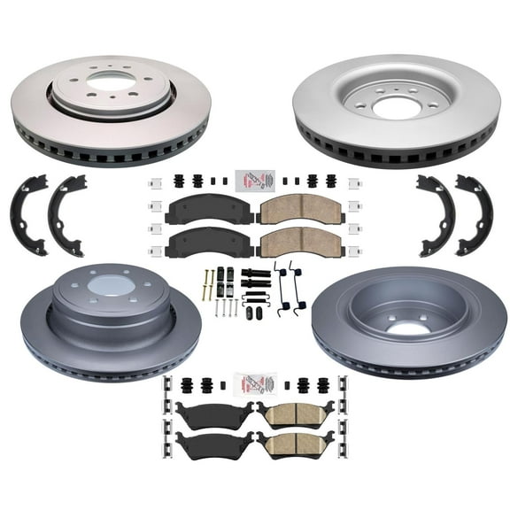 Fits 2018-2020 Ford F150 w/ Manual Parking Brake Coated Brake Rotors Brake Pads