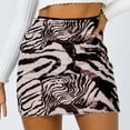 thumbnail image 2 of IROINNID Women's High Waist Slim Sexy Zipper Casual A-Line Short Empire Waist Mini Print Skirt, 2 of 6