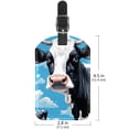 thumbnail image 6 of Square 2Pack PU Leather Cartoon Cow Cruise Luggage Tag with Privacy Cover and Name ID Tag for Travel Handbags Backpacks Luggage Tags, 6 of 6