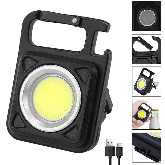 Bombilla Llavero LED Linterna USB 500 Lumen Luz de trabajo para acampar al aire libre (Rojo) Wdftyju Para estrenar