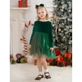 thumbnail image 6 of IDOPIP Toddler Girls Velvet Tulle Tutu Dress Long Sleeve Bowknot Christmas Dress Fall Winter Dresses, 6 of 9