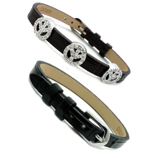Hot 10pcs 8mm Mix  Metal PU leather Wristband Bracelet DIY slide charms letters