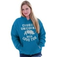 thumbnail image 3 of Chubby Unicorns Need Love Too Rhino Hoodie Sweatshirt Women Brisco Brands X, 3 of 6
