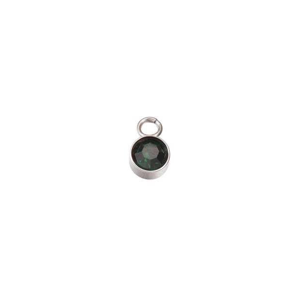 Colgante de acero inoxidable con forma de copa de diamante y piedra de cumpleaños de 6 mm, piedra de cumpleaños número 12, accesorios de joyería para bricolaje