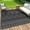 BL-Dark Gray & White, variant on SIXHOME Outdoor Rug 5'x8' Waterproof Patio Rug Reversible Indoor Outdoor Rug Lightweight Plastic Straw Rug for RV Camping Deck Balcony Boho Porch Decor Beige and Brown