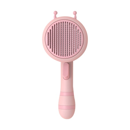 Pet Grooming Brush Cute Bee Shape Self-Cleaning Slicker with Ergonomic Handle Deshedding Comb Gentle Steel Pin Hair Remover for Dogs Cats All Coat Types Home Pet Grooming Tool