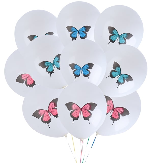 CIMAXIC Party 1 Set 20pcs Colorful Swallowtail Patterned Balloon Party Decoration Random Color,4.72"X2.36"X0.04"