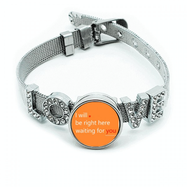 Yo estoy aquí para ti Pulsera pulsera pulsera de cristal amor pulsera ajustable