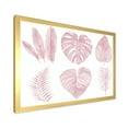 thumbnail image 2 of Designart 'Tropical Pink Watercolour Leaves On White I' Shabby Chic Framed Art Print, 2 of 4
