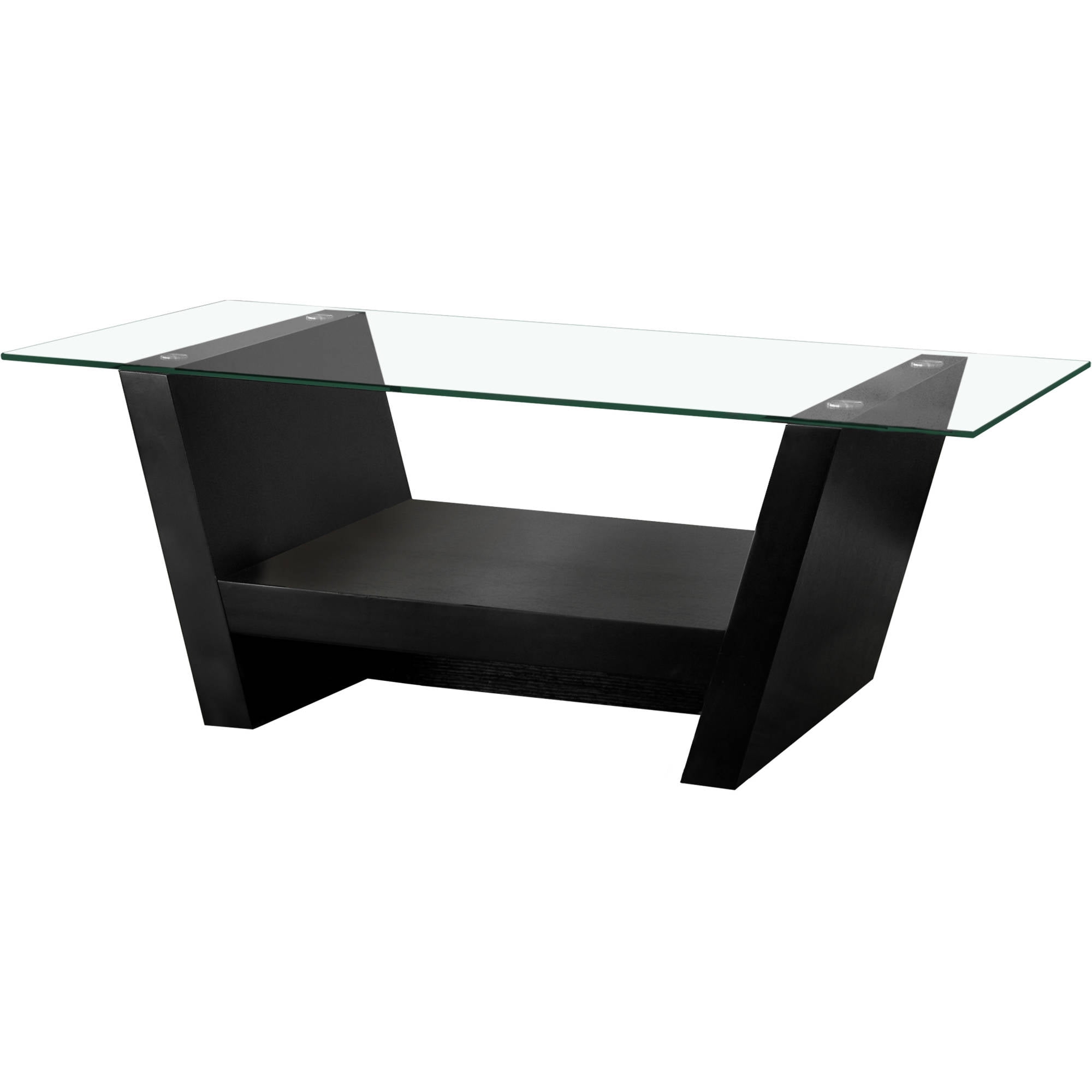 Furniture Of America Tolida Glass Coffee Table Black