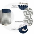 thumbnail image 3 of Navy Blue Grey Shower Curtain, 36" x 72", Herringbone Abstract Waterproof Bathroom Curtain Washable Shower Curtain Set with 12 Hooks, 3 of 6