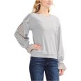 thumbnail image 1 of Suéter con ribete de rayas Vince Camuto para mujer gris grande, 1 of 1