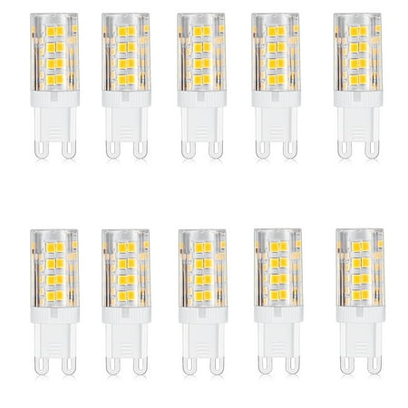 

10 Pack G9 Base 3.5W 6000K 40W Equivalent Halogen LED Bulbs 2835 51-SMD Daylight Home Lights Microwave Oven Appliance Intermediate Base Bulb for Chandeliers Ceiling Fan Light- White
