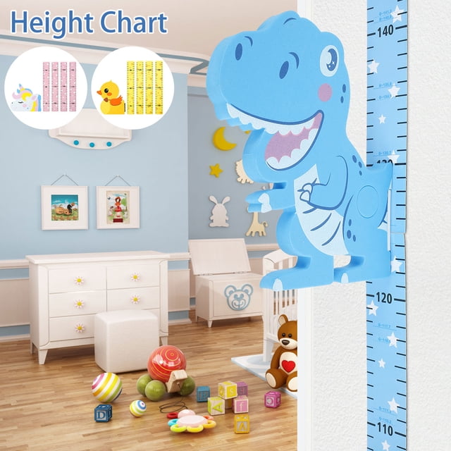 Muyoka Tabla de altura de crecimiento del bebé, tabla de altura para niños, tabla de medición extraíble con escala de 65 cm-185 cm, tabla de crecimiento de dibujos animados para niñas, niños pequeños Muyoka Hogar