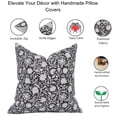 thumbnail image 4 of Fabdivine Block Print Throw Pillow Cover, 14x20 Inch PureLinen Decorative Cushion Cover, Floral Print Boho Design Black Pillow Cover for Sofa and Couch, 4 of 5