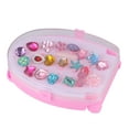 thumbnail image 1 of 20pcs Kid Resin Rings Children's Resin Plastic Bright Colorful Rings Funny Small Colorful Rings for Girl (with a Draw-Bar Storage Box), 1 of 8