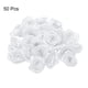 thumbnail image 3 of Uxcell 50pcs 3cm rosas de cinta para manualidades flores de tela artificiales, blancas, 3 of 5