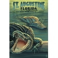 thumbnail image 5 of St. Augustine, Florida, Alligator Scene (Cotton Canvas Apron, Kitchen Cooking, Baking, Grilling, Unisex with Pockets), 5 of 5