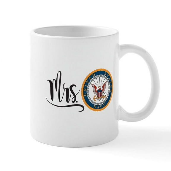 CafePress - Mrs. Navy Mug - 11 oz Ceramic Mug - Novelty Coffee Tea Cup
