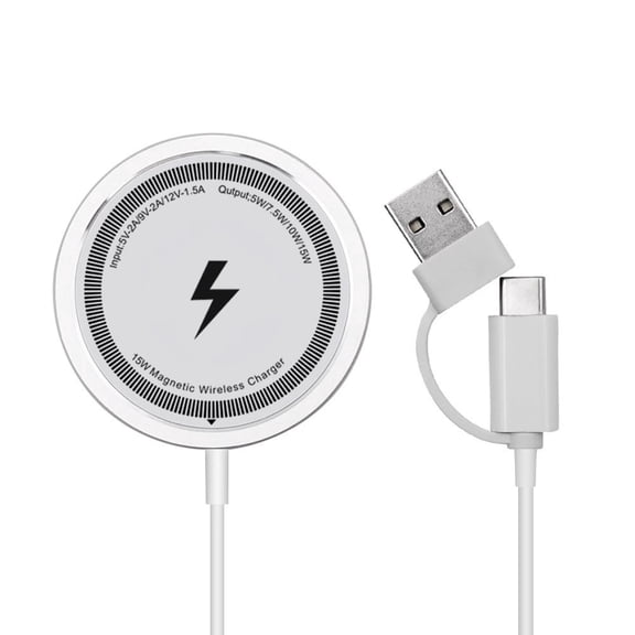 GJX Magneticr Wireless Charging for Iphone 17,4Ft Fast Wireless Charger Compatible with Iphone 17 Air Pro Max/16/15/14/13/12 Series Galaxy S25,Airpods,Usb&Usb C Dual Ports,White