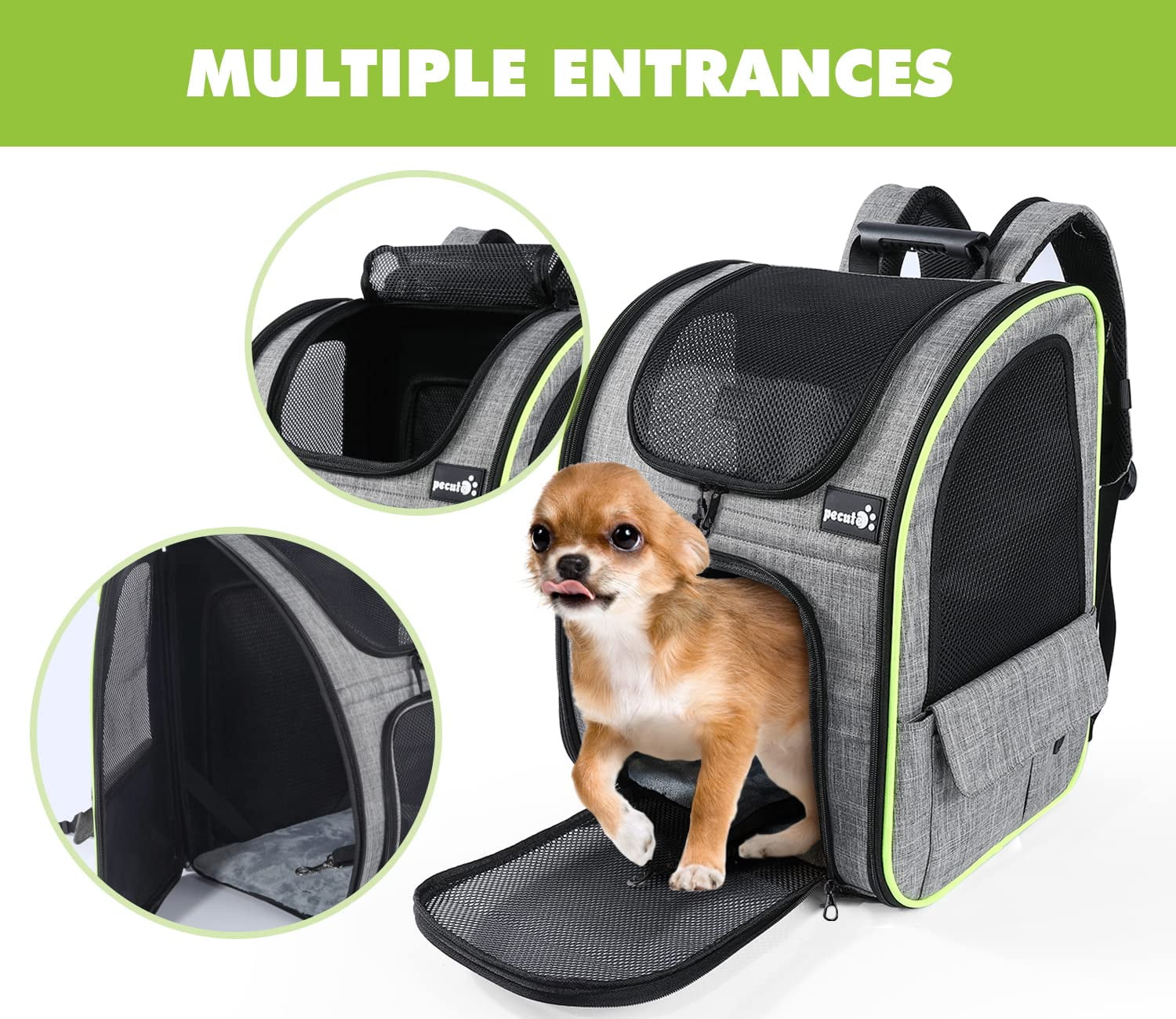 oakcat Backpack for Dog - Expandable Cat Carrier Backpack Ventilated Design  Foldable Pet Travel Bags for Small Dogs Cats (Expand)