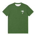 thumbnail image 4 of Tshirts Shirts for Men Tropical Print Summer Short Sleeve Loose Fit T-Shirts Classic Beach Vacation Relaxed Fit Shirts for Men Army Green L, 4 of 4