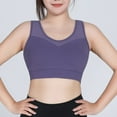 thumbnail image 2 of Mrat Ladies Bras without wire Women's Plus Size Plus Size Sports Lace V Neck Criss Cross Back Bralette Ladies Bras Front Zipper Sports Yoga Bra Cross Beautiful Back Underwear Purple 5XL, 2 of 9