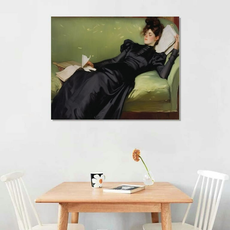 After The Dance Aesthetic Poster, Roman Casas Young On Green Sofa Canvas  Wall Art, Famous Female Oil Print Painting, Wall Decor - Walmart.com