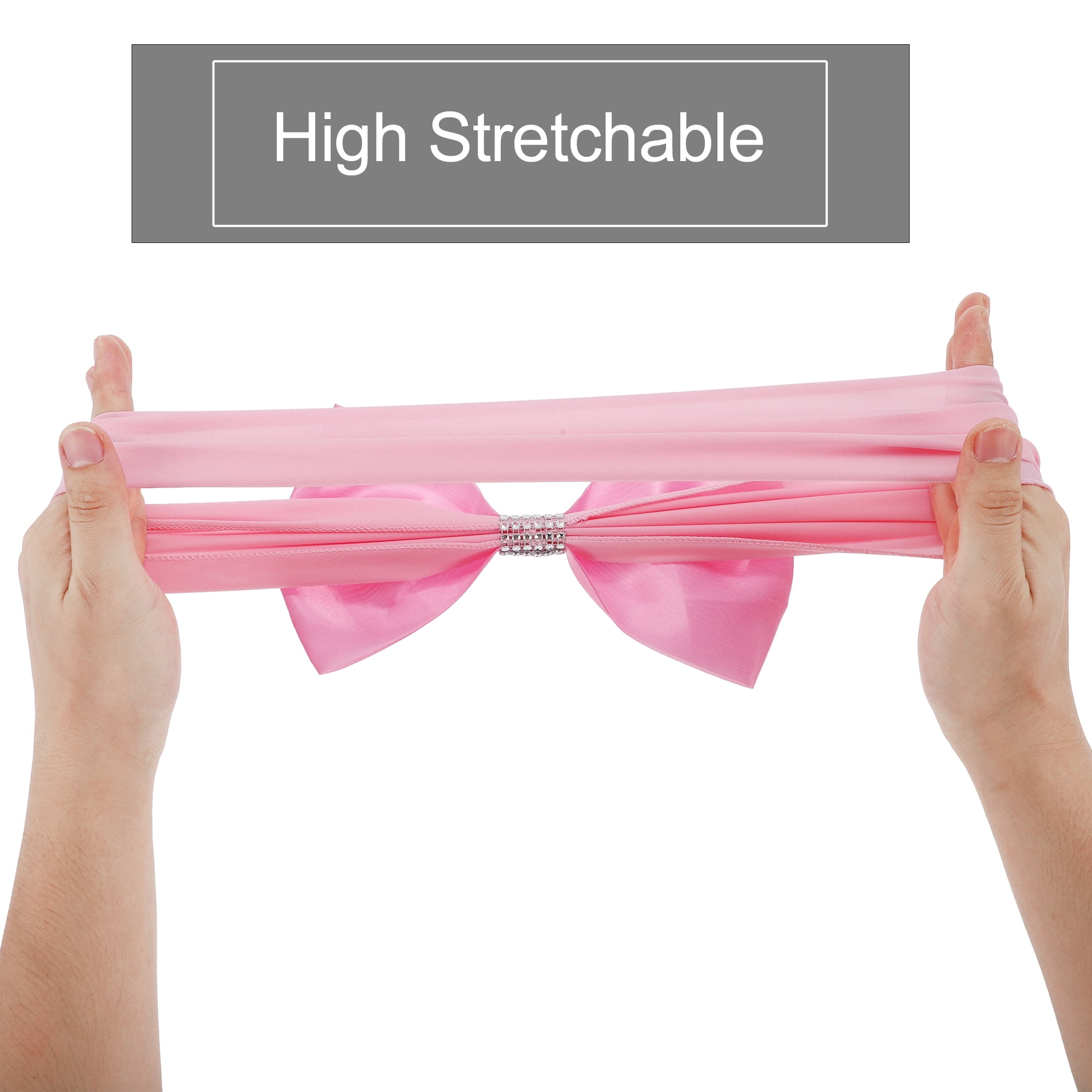 Unique Bargains 10 Pcs Chair Sashes Bow Stretch Chair Cover Band with Buckle Slider