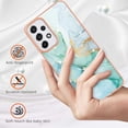 thumbnail image 5 of Marble Pattern Case for Samsung Galaxy A33 5G (Not 4G), Built-in 360 Rotatable with Ring Holder Kickstand Slim Shockproof Bumper Phone Case Cover for Samsung Galaxy A33 5G DLS Ripple Green, 5 of 12