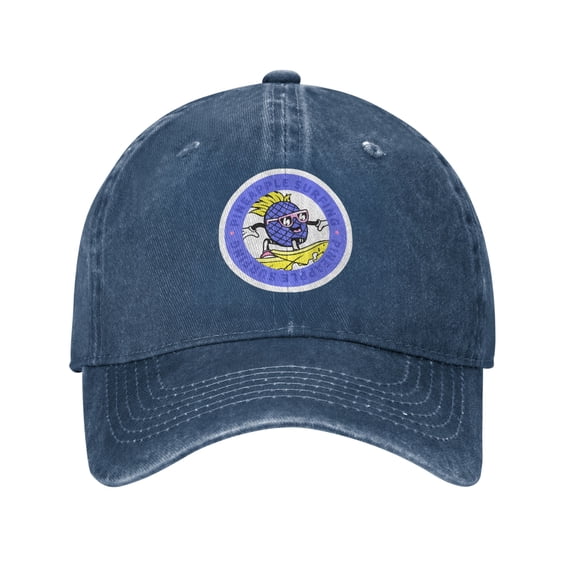 ZICANCN Pineapple Surf Tag Adjustable Baseball Cap Women , Hats for Men Adult Washed Cotton Denim Baseball Caps Fashion Navy Blue