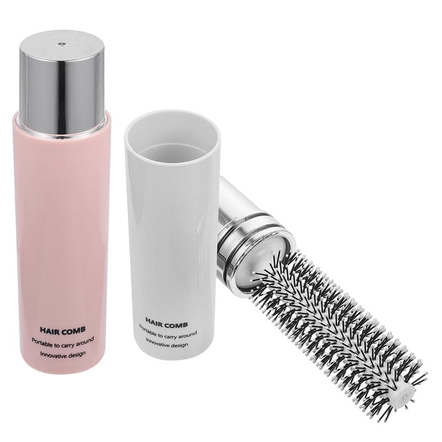 SHINYPASING 2Pcs Retractable Hair Blow Drying Brush Assorted Color Compact Design for Fast Styling