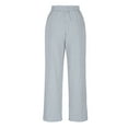 thumbnail image 5 of YUGYXL Striped Linen Pants for Women Summer Drawstring Long Pants Stretch Waist Lounge Pants Holiday Trousers Gray XXL, 5 of 6