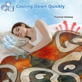 thumbnail image 3 of Burnt Orange Green Cooling Blanket, Lightweight Breathable Summer Throw Blanket with Double Sided Cold Effect, Vintage Abstract Flowers Picnic Beach Blankets Bed Sheet for Hot Sleepers 30"x40", 3 of 8