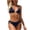 Navy, variant on Staron Women's Solid Color Backless Bikini Swimsuit Two-Piece Bandage High Cut Beachwear Set with Removable Padded Bras, Blue L
