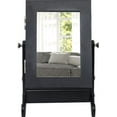 thumbnail image 2 of O'force Small Mirror Jewelry Cabinet Organizer Armoire Storage Box Countertop with Stand Black, 2 of 7