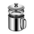 thumbnail image 2 of Grease Container for Bacon Fat Cooking Oil Keeper with Strainer & Lid, Stainless Steel Fryer Pot, Easy Grip Handle Kitchen Reusable Oil Storage 37 oz, 2 of 6