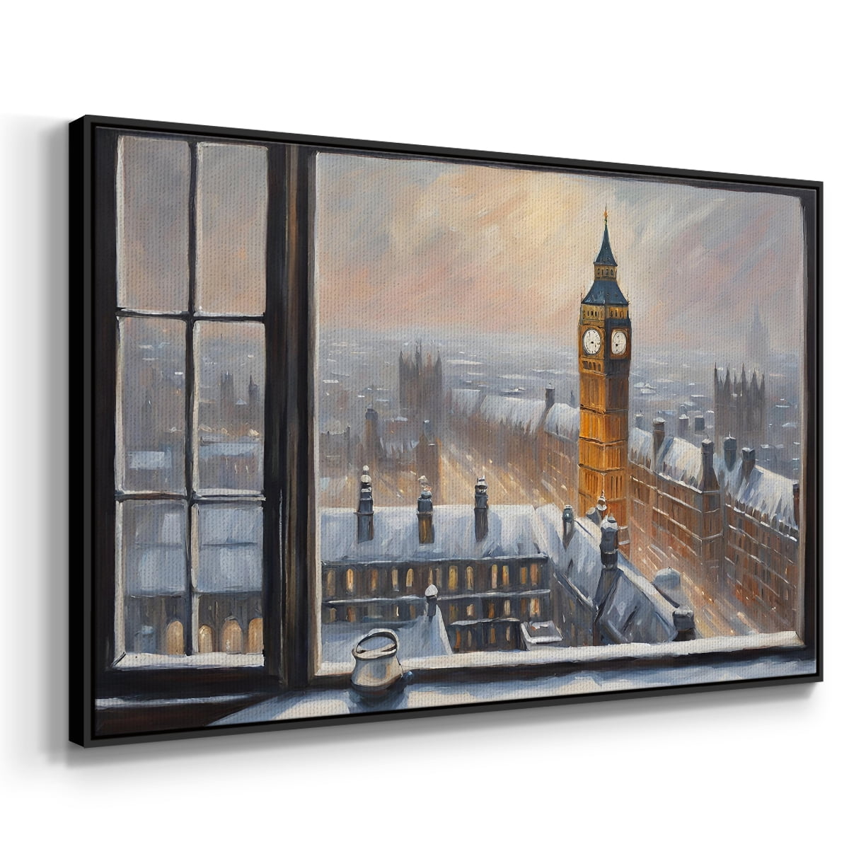 Vintage Landscape-CCXVII By Wexford Home Framed in Black Wood Gallery Wrapped Canvas 17 in. x 25 in.