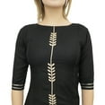 thumbnail image 4 of Bimba Women's Designer Rayon Black Kurti Embroidered Indian Tunic Kurta-22, 4 of 5