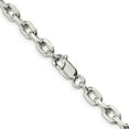 thumbnail image 3 of 925 Sterling Silver Cable Chain Styles Necklace 5.4 mm Beveled Oval 18 inch, 3 of 4