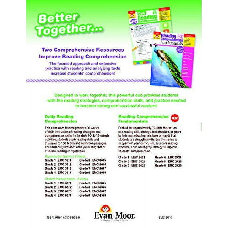 Evan-Moor Daily Reading Comprehension Book, Teacher's Addition, Grade 6 - Walmart.com Evan-Moor Daily Reading Comprehension Book, Teacher's Addition, Grade 6 - Walmart.com