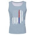 thumbnail image 2 of Caqnni American Flag Tank Top Men Patriotic 4th of July USA Summer Short Sleeved Shirt (Light Blue,L), 2 of 4