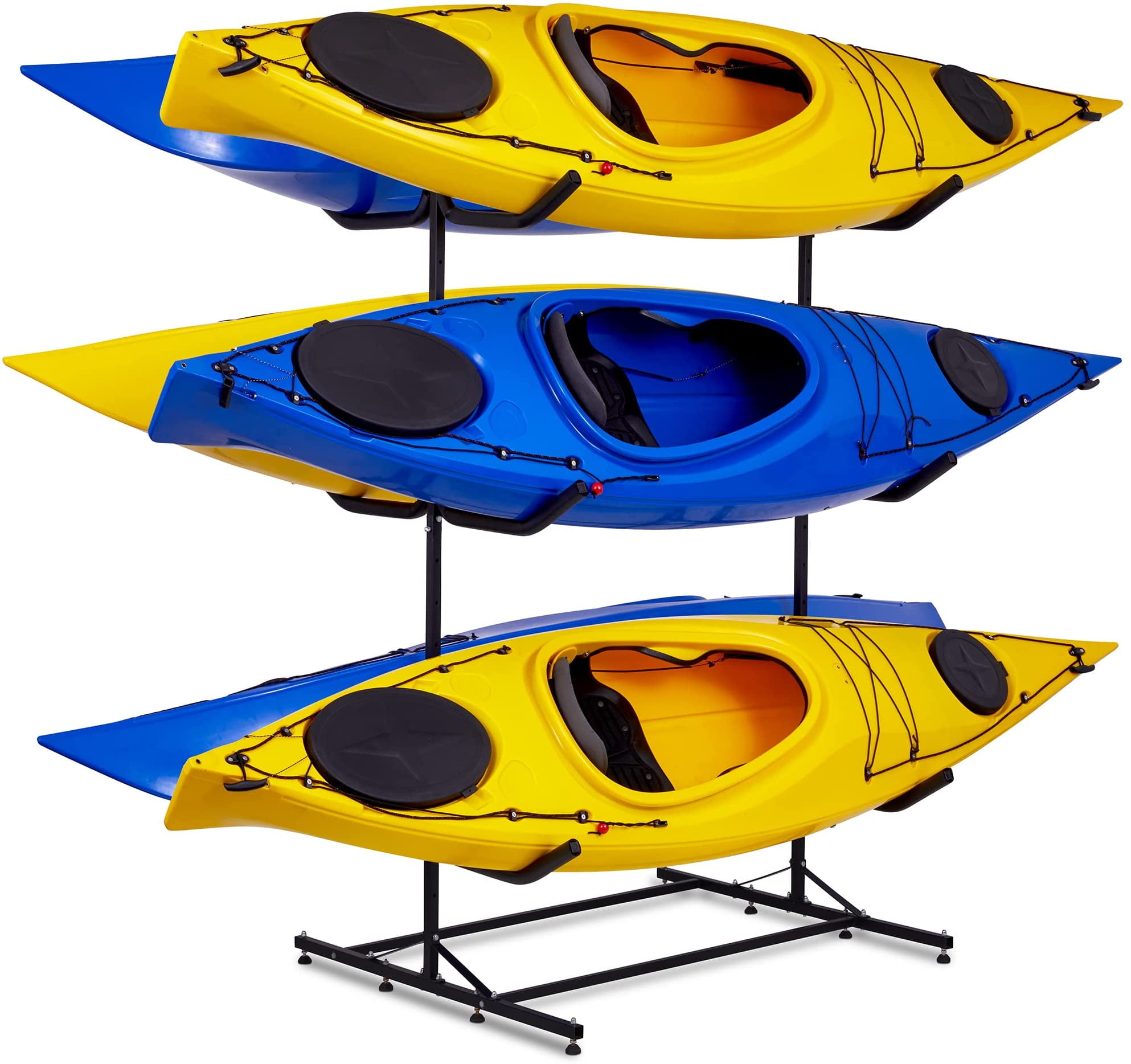 Deluxe Freestanding Heavy Duty Kayak Rack Two Kayak Storage w/ Padded Stand 