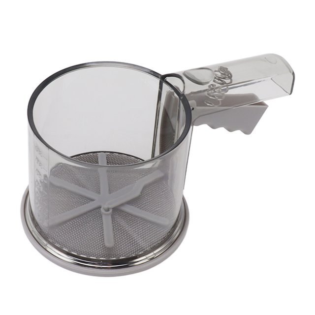 Tamis à Farine PP Transparent Réglable en Maille Fine Double Couches Tamis Poudre Shaker de Sucre avec Presse à Main Conception Tamis à Farine pour la Cuisson dans la Cuisine
