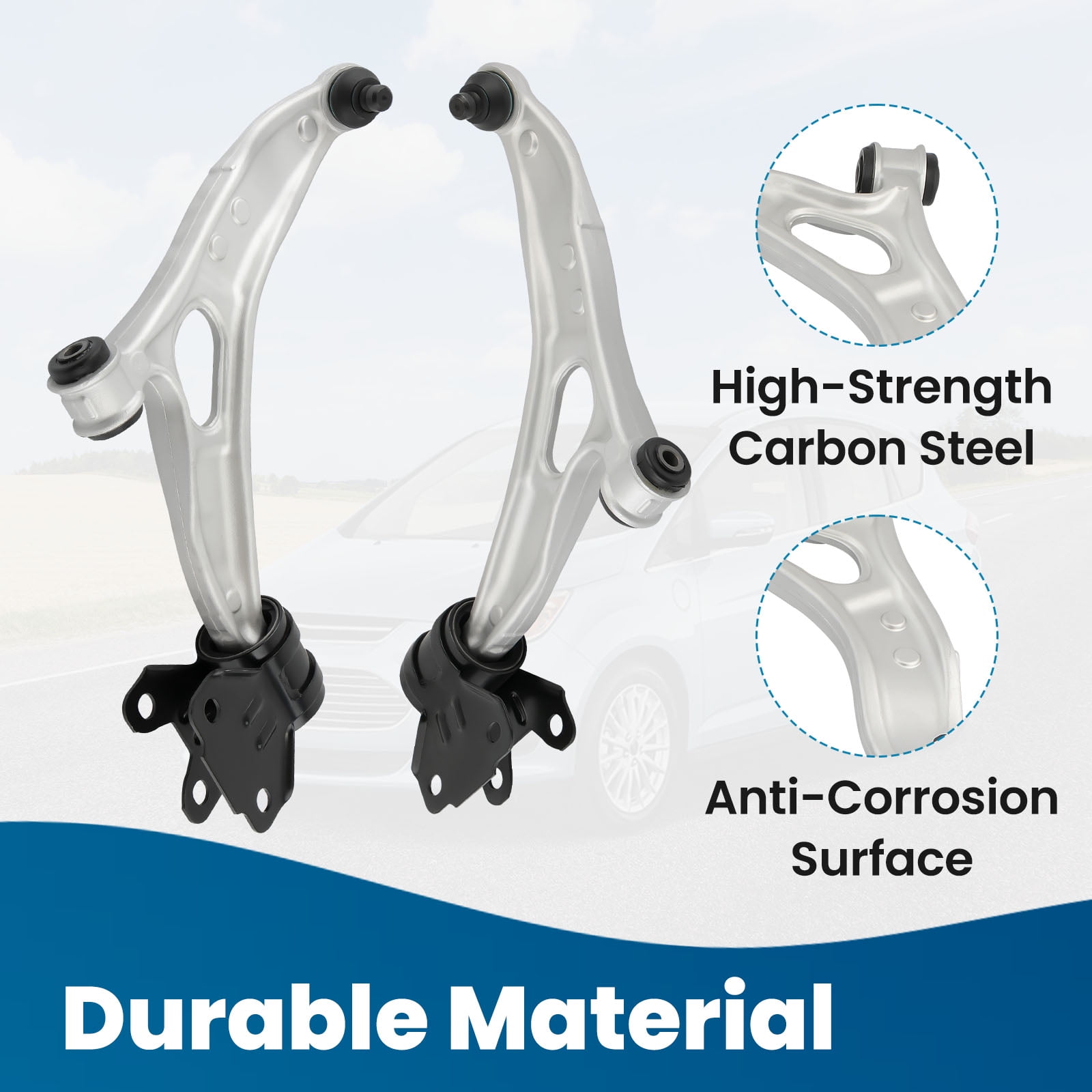 maXpeedingrods 10Pc Suspension Kit for Ford Focus 2012-2018, Ford C-Max 2013-2018, Front Lower Control Arm w/Ball Joint Sway Bar Links Outer Inner Tie Rods Boots