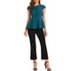 thumbnail image 2 of INSPIRAR CHIC Blusas de Peplum para Mujeres con Mangas Cortas y Cuello Redondo en Color Sólido 3XL Azul Pavo Real, 2 of 5