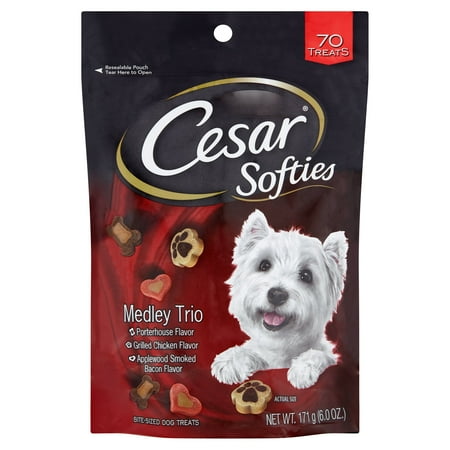 Cesar Softies Medley Trio Bite-Sized Dog Treats, 70 Count, 6.0 Oz