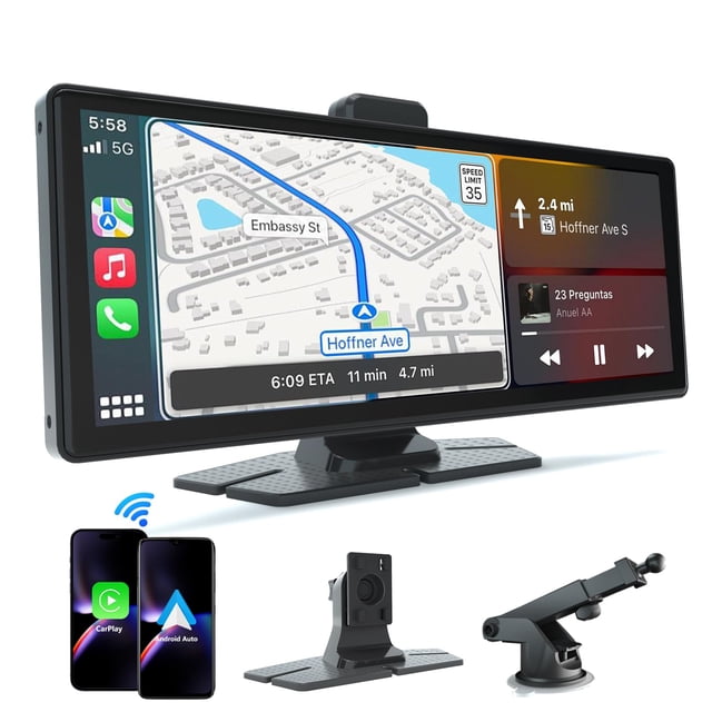 Pantalla Carplay NRKDUBQ HD de 10.26 pulgadas con control por voz GPS