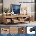 thumbnail image 5 of Mid Century Modern TV Stand for TVs up to 65 Inch, Entertainment Center Media Console Table with 2 Cabinets and Drawer,Oak, 5 of 9